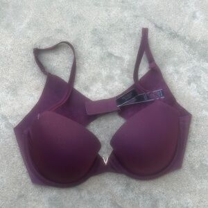Victoria's Secret Lined Demi Burgundy Shimmer Underwire Bra Women's Size 34C